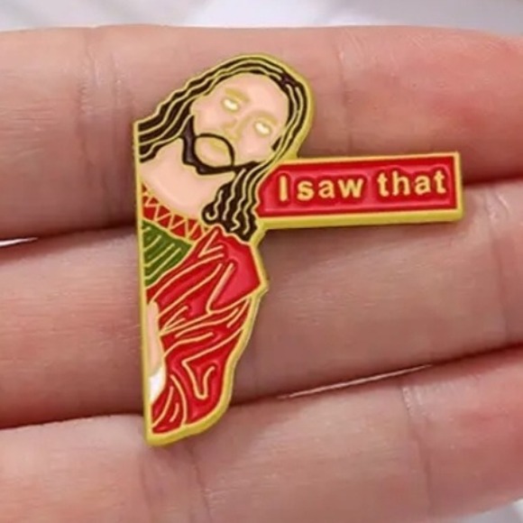 Jewelry - Jesus I Saw That Enamel Pin Lapel Brooch Religious Funny Christian Gift
